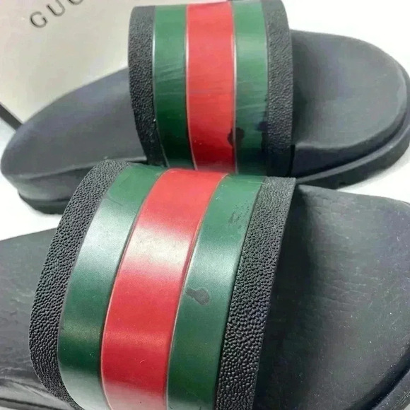 Gucci slide sandal with web GG red green lido - Picture 5 of 11